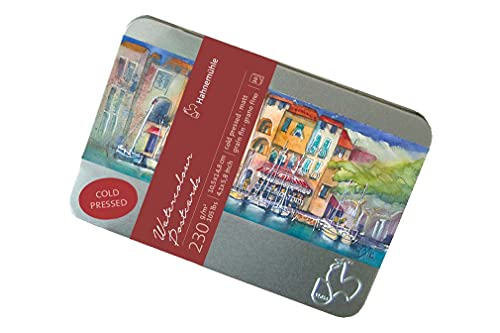 Cartão Postal Aquarela 230 g/m², estojo de metal, textura fina, 10,5x14,8cm, 30 fls