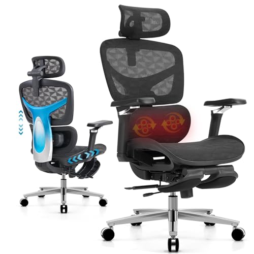 10 Best Chair for L5 S1 Herniated Disc: Top Ergonomic Support Choices 10 Ergonomic Home Office Desk Chair with Massage Lumbar Support,4D Headrest & 5D Armrests, Reclining Big and Tall 400LBS Mesh Chair with Footrest,Adjustable Back High and Seat Depth(Black)