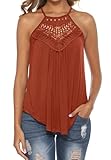 Bluetime Womens Tanks and Camis Cute Summer Tshirts Spaghetti Strap Tank Top Red Brown S