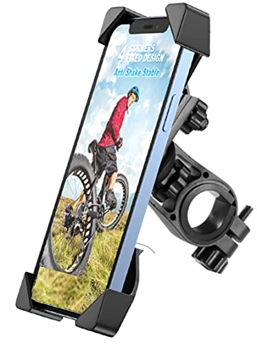 SANTER LABS Soporte Movil Bici 360° Rotación Soporte Movil Moto Bicicleta Anti Vibración Porta Telefono Motocicleta Compatible con iPhone 13 Pro Max/13 Pro/12 Pro MAX/XS/XR y Otro 4.5-7.0" Móvil Cover