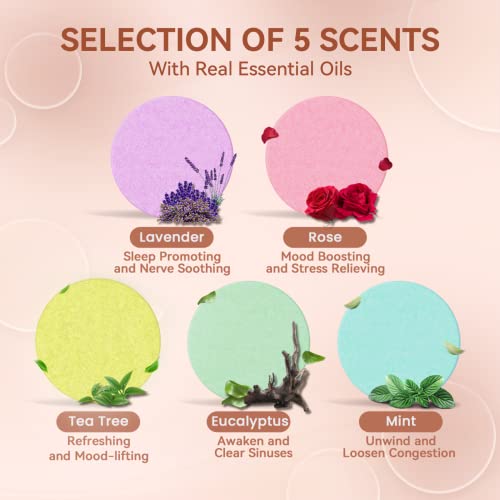 Asila Shower Steamers Aromatherapy Gifts Set 10Pcs Self Care Shower Bombs With Essential Oil Fragrant & Long-Lasting Birthday Gifts For Women Who Have Everything Lavender/Tea Tree/Eucalyptus/Mint/Rose #TOP1