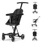 Dream On Me Lightweight and Compact Coast Rider Stroller with One Hand Easy Fold, Adjustable Handles and Soft Ride Wheels, Black