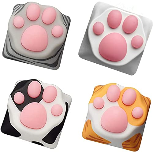 SYA ZOMOPLUS Cute Keycaps,Novelty Cat-Claws Keycap 3D Model OEM Profile Keyboard Keycaps Squishy-Paws Custom Key Caps for Cherry MX Switches Mechanical Gaming Keyboard ESC-Key Keycap(4 Keycaps)