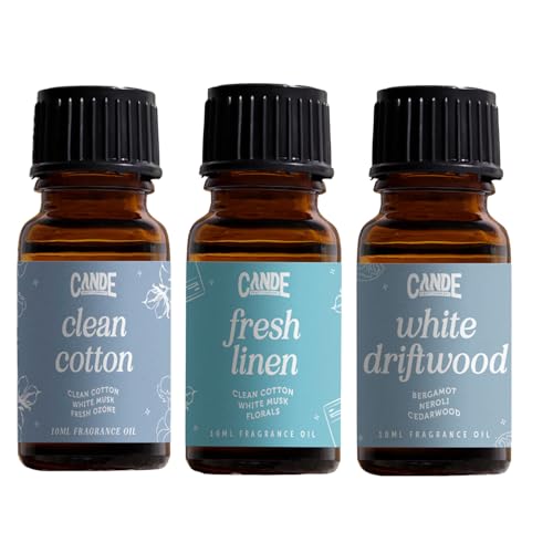 Image of CANDECraftCo Premium Fragrance Oil - Diffuser Oils Fragrances Scented for Home, Candle Soap Making Supplies, Aromatherapy Blends for House (0.34 Fl Oz (3-Pack), Clean)