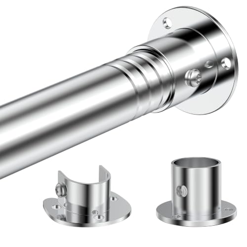 DwelSpire Closet Rod, 1.3" Heavy Duty Adjustable Hanging Rod 17-39 Inch