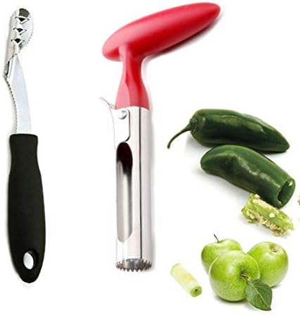 Jalapeno Corer Apple Corer Set for Remover Pepper,Pear Fruit Vegetable Seeds,Creative Kitchen Cooking Accessories Tool