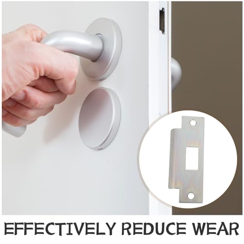 Protector de pestillo para puertas interiores y exteriores SEWACC de metal resistente, 2 piezas 4