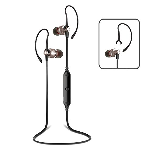 PROT3CH® Auriculares inalámbricos Bluetooth 4.0 con cancelación de ruido CVC 6.0 Sonido estéreo HD y micrófono para llamadas de manos libres. Deporte. Correr. Auriculares. Conjunto de auriculares para iPhone 5 5c 5s 6 6s 6 Plus Samsung S 5 6 y smartphones Android