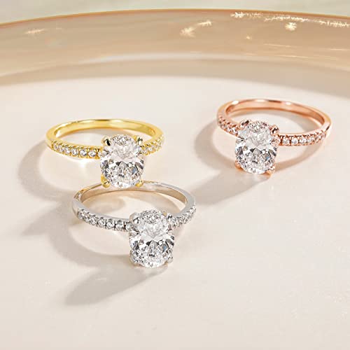 Eamti YJZ15056S080- 3Ct 925 Sterling Silver Engagement Rings Oval Cut Cubic Zirconia Cz Wedding Promise Rings thumb #1
