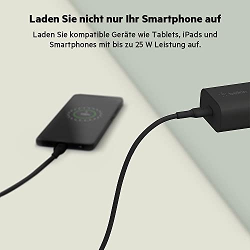 Belkin BoostCharge 25-W-Ladegerät mit PPS (USB-C Power Delivery, Schnellladegerät für das iPhone, Samsung, Galaxy Tab, iPad und andere Geräte)