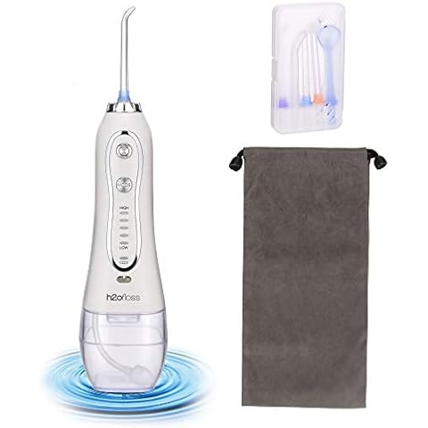 H2ofloss Water Flosser Professional Cordless Dental Oral Irrigator - Portable and Rechargeable IPX7 Waterproof Cover