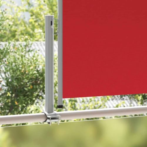 Store latéral extensible rouge idéal pour protéger votre terrasse du vent - 3