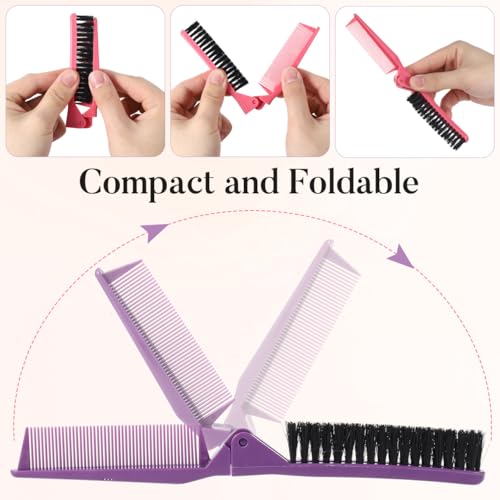 Peine plegable portátil doble para viaje tamaño bolsillo miniatura 5