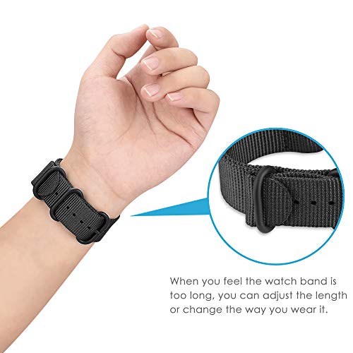 Fintie Band Compatible With Samsung Galaxy Watch 5 40Mm/44Mm/Pro 45Mm & Galaxy Watch 4 40Mm/44Mm & Classic 42Mm/46Mm / Galaxy Watch 3 41Mm / Galaxy Watch 42Mm, 20Mm Quick Release Soft Nylon Replacement Strap Band, Black #TOP6