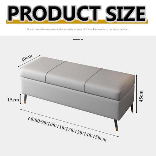 Banc de rangement en cuir PU avec coffre extra long noir - 2