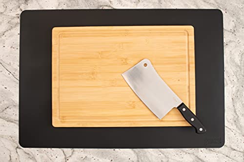 Image of GASARE, Set of 2, Extra Large, Thick, Silicone Mats for Kitchen Counter, Heat Resistant Mats, Countertop Protector, Non-Slip, Easy to Clean, 25 x 17 Inches x 1.4mm, Black