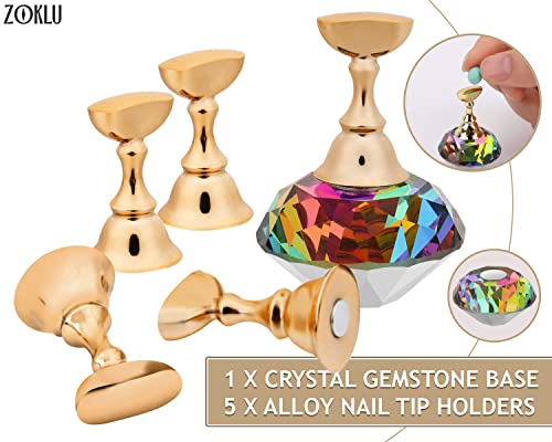 Nail Holder For Painting Nails - Acrylic Stands For Display Magnetic Nail Polish Finger For Nail Practice Stand Nail Art Display Stand Set - Gold Fingernails Press On Nail Stand For Painting Nails #TOP4
