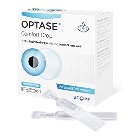 Optase Comfort Drop - Preservative Free Eye Drops to Help Hydrate Dry Eyes for Contact Lens Wearers - 20 x Single Doses Cover