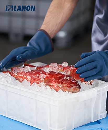Lanon Liquid Silicone Cold Proof Heavy Duty Gloves, Waterproof Warm Work Gloves For Freezer Work, Chemical Resistant, Non-Slip, Large #TOP4