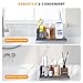KONE Black Kitchen Sink Caddy: Kitchen Sponge Holder with Instant Drying Stone and Brush Holder, Rustproof Sink Organizer for Sponges, Soap, Home Decor Storage and Organization