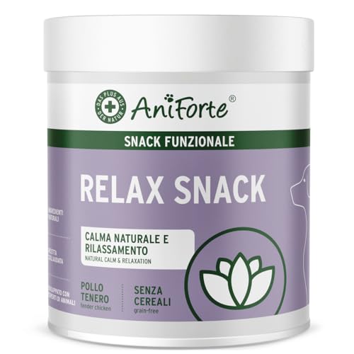 AniForte Relax Snack per cani 300g - Crocchette naturale rilassante e calmante, ant istress, con valeriana, melissa, rosmarino, per sostenere situazioni di stress, ansia, nervosismo