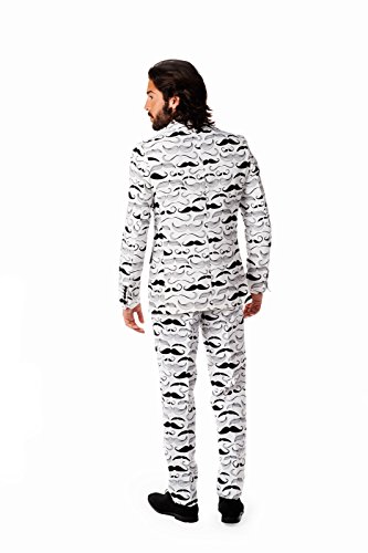 OppoSuits Men's Tashtastic Party Costume Suit, White/Black, 38 - Thumbnail 2