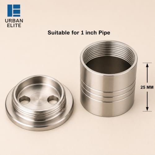Image of Urban Elite Heavy Lining Curtain Bracket | Wall to Wall Bracket for 1inch Stainless Steel Curtain Rod and Wardrobe Rod Suitable for 25mm Curtain Pipe(Steel, White, Silver)- 4pcs