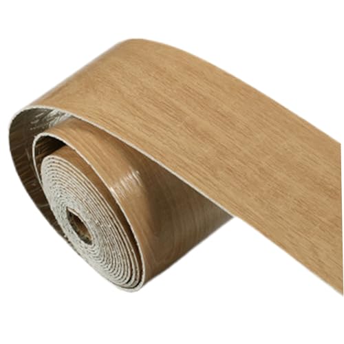 Peel and Stick Baseboard Trim 6.4ft Thick PVC Self Adhesive Baseboard Trim Waterproof Wood Grain Flexible Baseboard