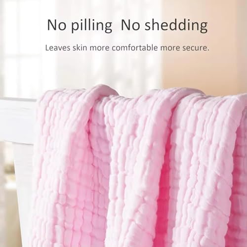 Image of Muslin Baby Bath Towel Newborns Super Soft High Absorbent Cotton 6 Layer Towel Infants Toddlers Kids Boys Girls (105 * 105 CM, Blue)