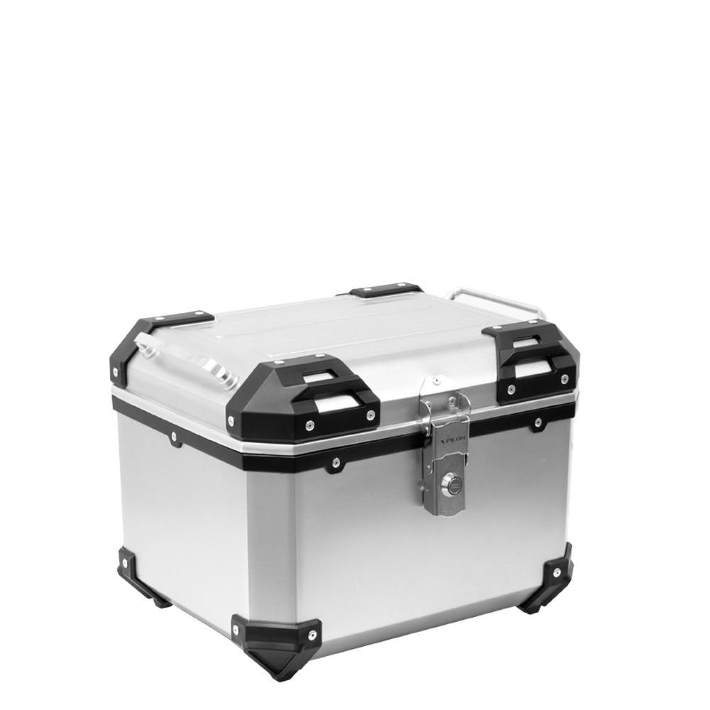 COMPATIBILE CON BENELLI TRK 502 X BAULETTO VALIGIA BAULE 38 LT COLORE ALLUMINIO+PIASTRA PER PORTAPACCHI MOTO-SCOOTER 2 CASCHI DEMIJET O 1 MODULARE-INTEGRALE UNIVERSALE