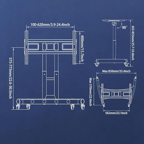 Soporte móvil para TV de 32-70 pulgadas con ruedas miniatura 2