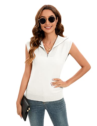 Image of Amarmia Womens Mock Neck Twist Front Knit Sweater Vest Sleeveless Ribbed Slim Fit Solid Soft Sexy Trendy Pullover Tank Tops