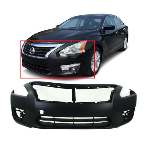 FitParts Compatible with Front Bumper Cover Fascia 2013-2015 Nissan Altima SL S SV Sense Sedan 13-15. New Primed Without Sensor Holes, With Fog Light Holes. NI1000285 620223TA0H