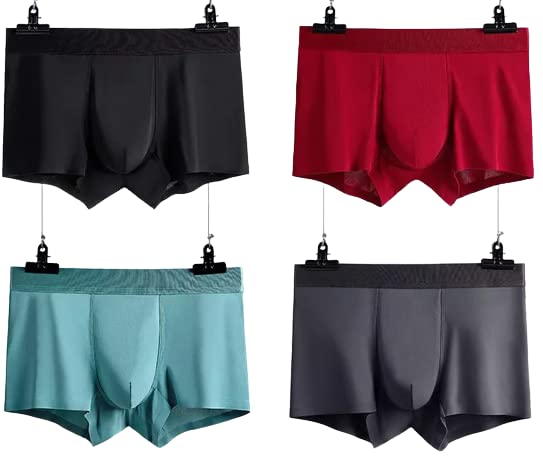 myynti Men Underpants Ice Silk Super Stretch Sweat Absorbing Comfortable and Breathable Boxer Brief Mid Waist Panties Multicolor Free Size 2pcs-picture-38