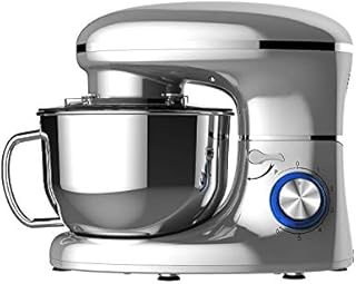 Heska -1500W Food Stand Mixer for baking with bowl, Dough Mixer , 4-in-1 Beater /Whisk / Dough Hook and EXTRA FLEX EDGE BEATER (Dishwasher safe attachments)(Silver)