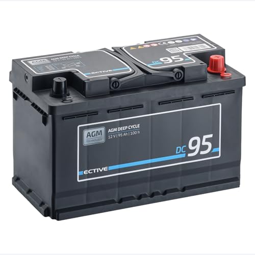ECTIVE - AGM DC95 12V 95Ah - Deep Cycle Versorgungsbatterie wartungsfrei - VRLA Aufbaubatterie für Boote, Van, Wohnmobil, Camper
