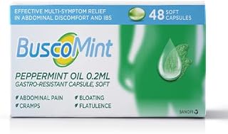 Buscomint 0.2 ml Peppermint Oil - IBS Multi-Symptom Treatment - Pack of 48 Soft Gel Capsules