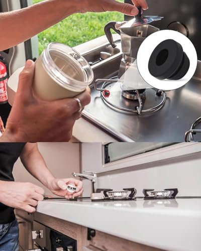 BNREOZA 20 Stück Herdgummidichtungen, Führungsgummifüße, rostige Gummifüße, Schutzgummidichtungen für Wohnwagenkocher, Gasherd für 5mm Stangen