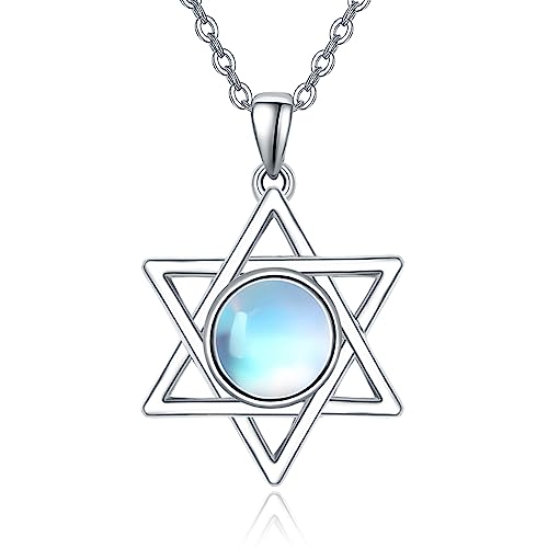 Kingwhyte Collar De Estrella De David Con Piedra Lunar Para Mujer, Plata De Ley 925, Colgante De Estrella De David, Aniversario, Cumpleaños, San Valentín, Joyería Regalos Para Mujeres Y Niñas, Plata Kingwhyte Collar De Estrella De David Con Piedra Lunar Para Mujer, Plata De Ley 925, Colgante De Estrella De David, Aniversario, Cumpleaños, San Valentín, Joyería Regalos Para Mujeres Y Niñas, Plata