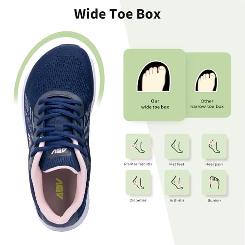 IIV Wide Toe Box Shoes for Women | Arch Support Walking Tennis Sneakers | Orthotic Leather Shoes for Bunions, Plantar Fasciitis2