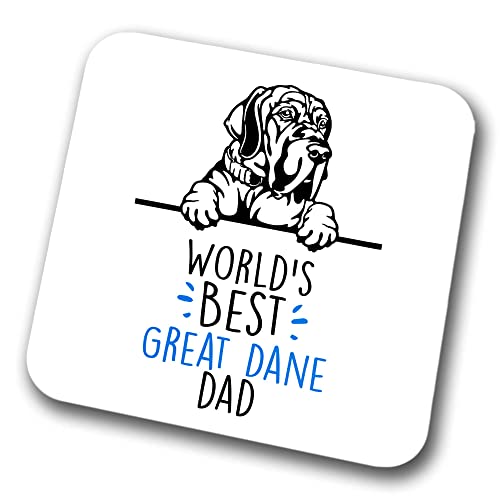 Great Dane World's Best Dad Coaster Dog Dad Great Dane Dad Friend Funny Gift for Birthday Christmas, Great Dane Coaster