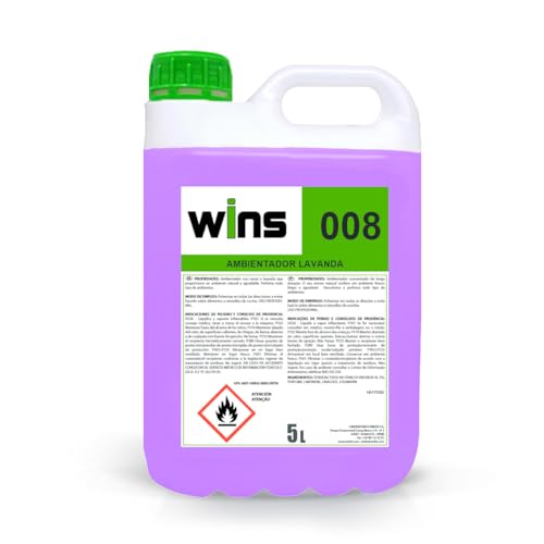 WINS Profesional – Ambientador Lavanda Concentrado | Perfume Intenso y Duradero para Hogar, Oficinas y Espacios Comunes | Aroma Natural Relajante | Garrafa 5L | 100% Made in Spain