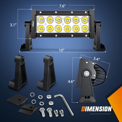 Image of Nilight 36W LED Light Bar Spot Lights Led Bar Driving Fog Light Off Road Lights (Pack of 10)