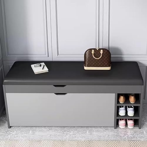 Banc de rangement à chaussures avec plateau rabattable pour petits espaces - 2