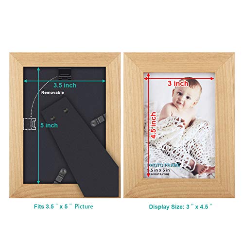 Rpjc 3.5X5 Inch Picture Frame Made Of Solid Wood High Definition Glass For Table Top Display And Wall Mounting Photo Frame Natural #TOP3