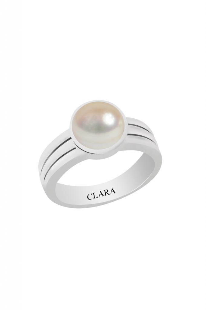 Clara Certified Pearl (Moti) 5.5cts or 6.25ratti Stunning Silver Ring for men and women-17 (B09WTTCTJ7) Amazon Price History, Amazon Price Tracker
