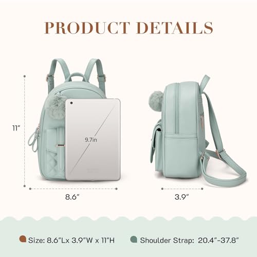Image of Missnine Mini Backpack for Women Cute Small Backpack Purse With Pompom PU Leather Bookbag Small Casual Daypacks For Ladies