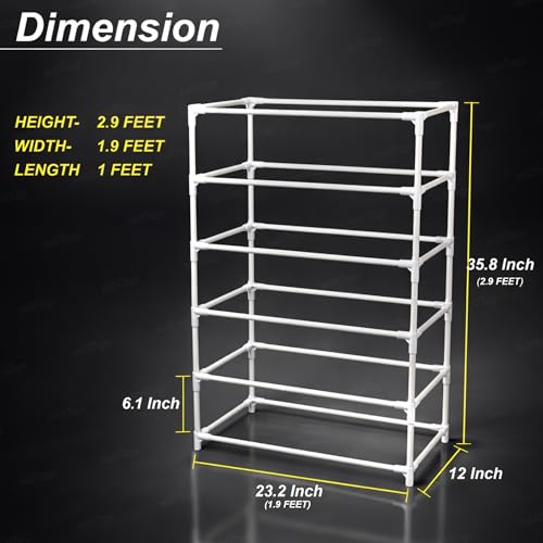 Image of Zest 4 Toyz 5 Shelf Shoe Rack for Home with Zip Door Cover & Side Pockets Shoe Stand Multipurpose Storage Rack for Footwear Toys Clothes with Dustproof Cover (Printed Design)