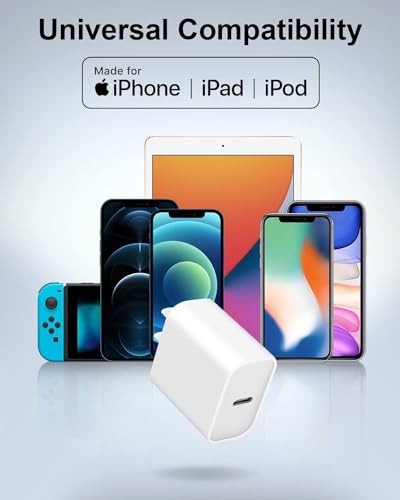 Image of Original 20W Charger Adapter for iPhone 15 Pro Max /15 Pro /15 Plus /15 | 14 Pro Max /14 Pro /14 Plus /14 | 13 Pro Max /13 Mini /13 /12 Pro /12 /11 Pro | Xr | Xs | Xs Max, 20 Watt Charging Adaptor, White