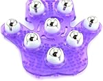 Samyo Gants de massage en forme de palmier avec 9 360-degree-roller Balle en métal soin du corps de beauté (Purple)